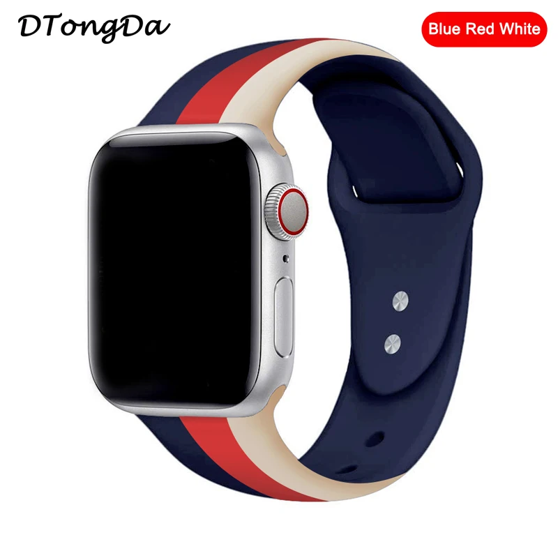 

DTongda Sport band for Apple Watch series 4/3/2/1 Bracelet strap for iWatch 38mm/40mm/42mm/44mm Soft Silicone Replacement band