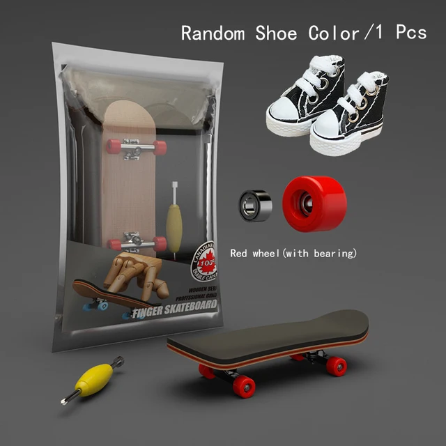 1 Set Fingerboard Shoes Tech Mini Skateboard Wooden Basic Finger Scooter Boards Skate Deck Professional Novelty Children Gift 2