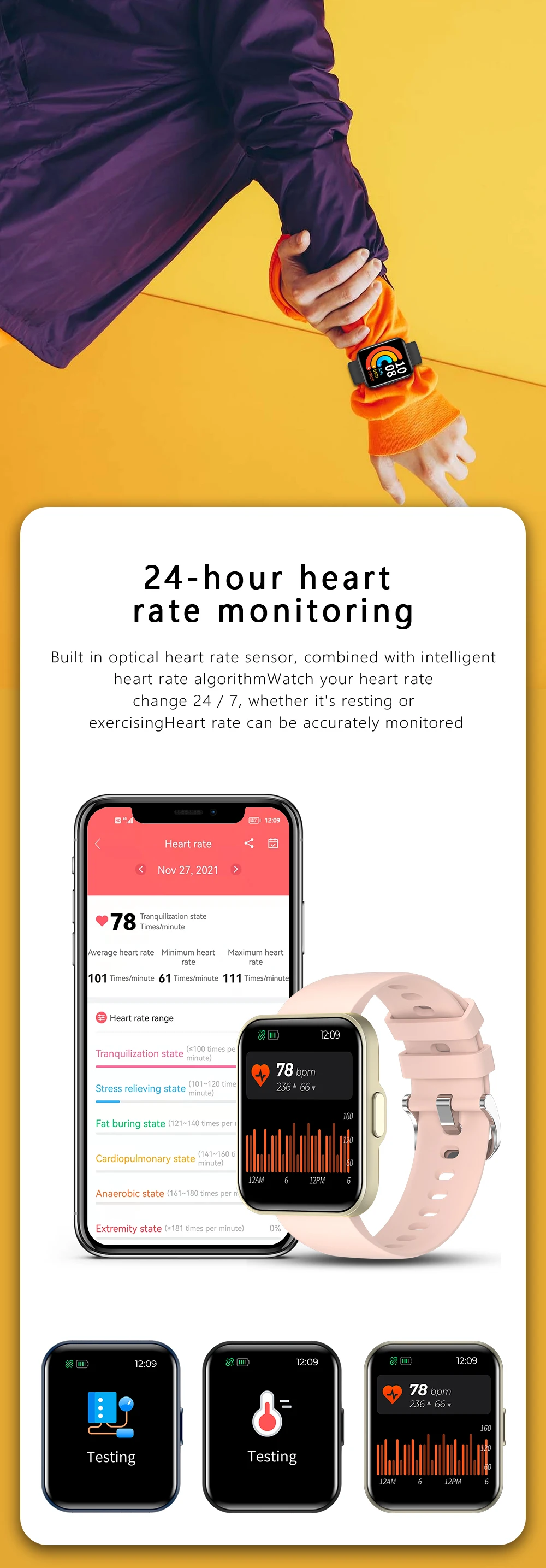 E21 Bluetooth Smart Watch Men Women Blood Pressure Heart Rate Monitor Sport Smartwatch Fitness Tracker PK Xiaomi Redmi Watch 2