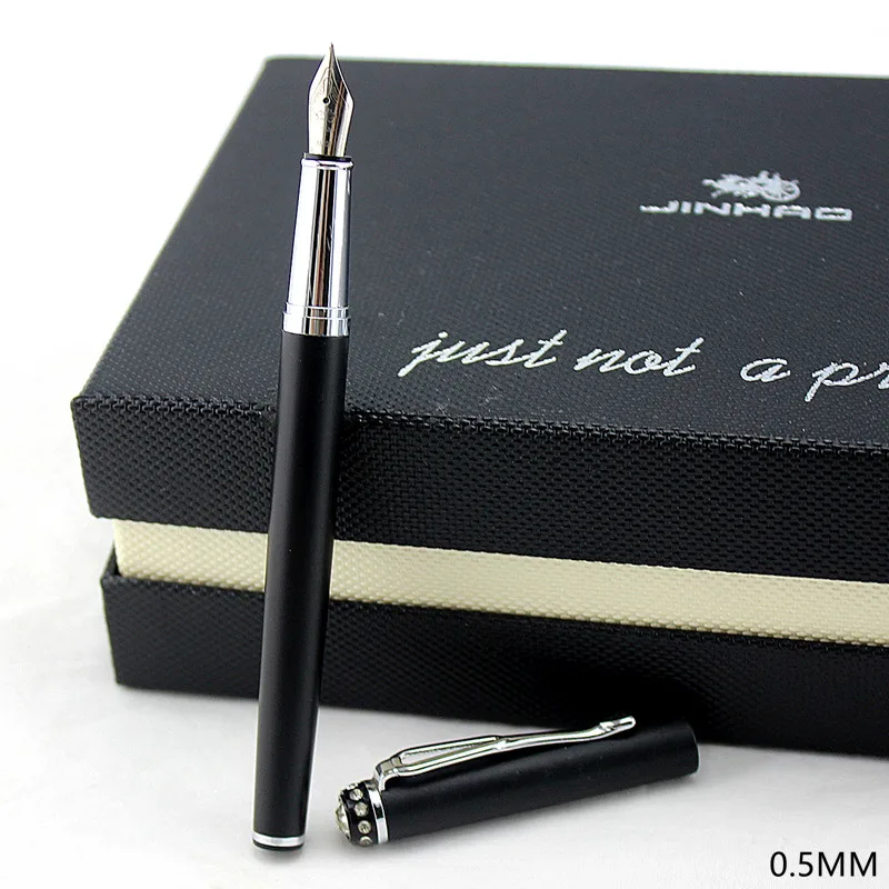 Jinhao 301 гладкий черный белый дополнительный тонкий наконечник 0,38 перьевая ручка Роскошные Металлические чернильные ручки для подарка офисные принадлежности канцелярские принадлежности