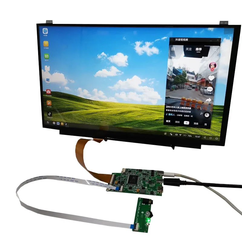 US $112.00 156inch touch monitor Oneline communication Module kit TypeC HDMI supports oneline communication for Android phones