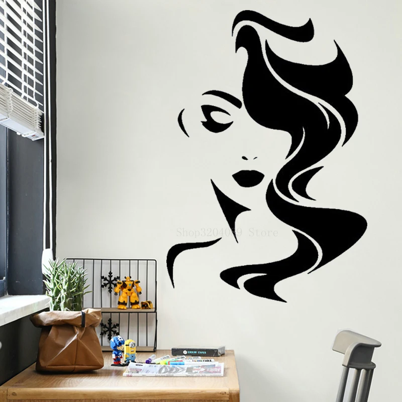 Artistic Woman Hair Salon Home Decoration Wall Sticker Beauty Salon Decoration 
