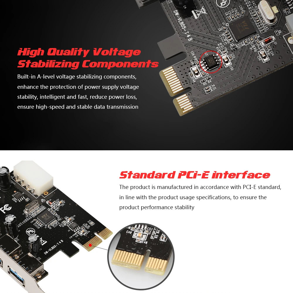 PCI-E до 4 USB3.0 портов карты расширения PCI Express до USB3.0 адаптер карты с большим 4Pin интерфейс питания для настольного ПК