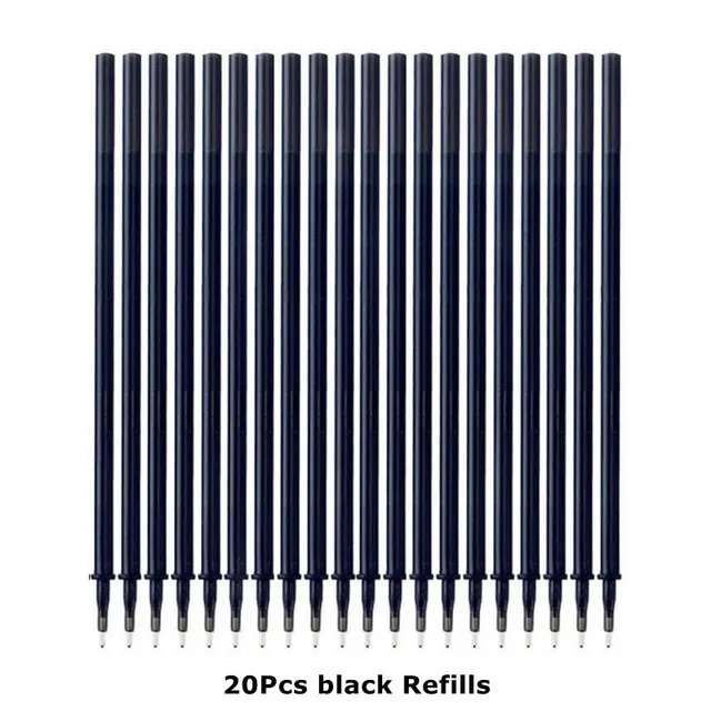 Erasable Pen Set 0.5mm Needle Bullet Tip Gel Ink Pens Refills Rods write erase Washable Handle for School Office Supplies 20Pcs Black refills