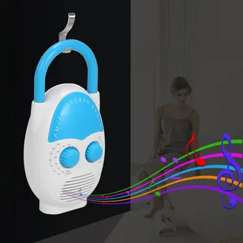 

Mini AM / FM Shower Radio Bathroom Water-resistent Radio Hanging Music Radio Built-in Speaker Portable Radio