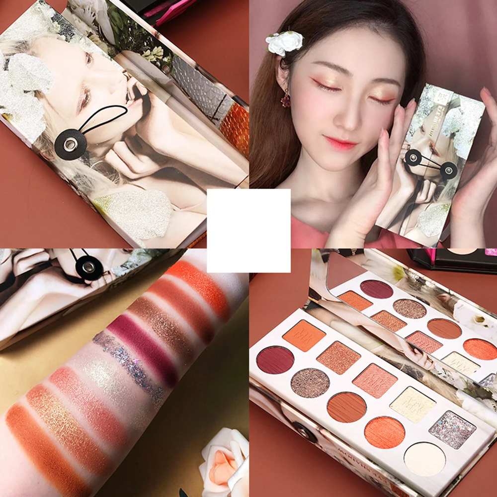 Givenone 10 цветов, Металлические тени для век, макияж, палитра теней для век, матовое мерцание, палитра для макияжа, блестящие пигментные тени для век