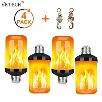 4Pcs E27 Emulatie Vlam Lamp Lamp Dynamische Vlam Licht Led Fire Effect Flikkerend Licht Voor Tuin Bar Party Wedding decor