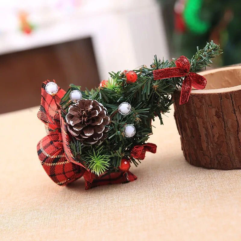 Мини маленький DIY рождественская елка в горшке конусный шар Буле кулон орнамент Настольный для домашнего пользования окно торгового центра Новогоднее украшение подарок
