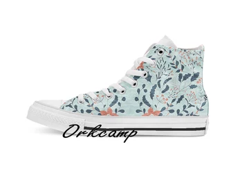 

Winter flowers Custom Casual High Top lace-up Canvas shoes sneakers Drop shipping
