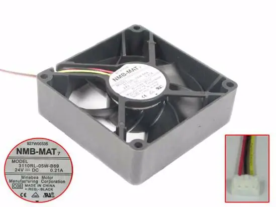 

NMB-MAT 3110RL-05W-B69 C08 DC 24V 0.21A 80x80x25 мм 3-проводной Вентилятор охлаждения сервера