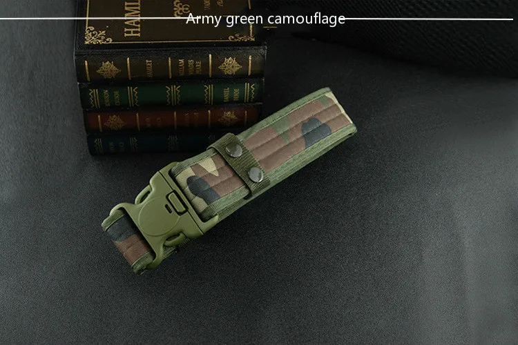 Army green camouflag Армейский Стиль военные ремни быстросъемный тактический ремень модный мужской холщовый Пояс для охоты 5 цветов 130 см - Цвет: Army green camouflag
