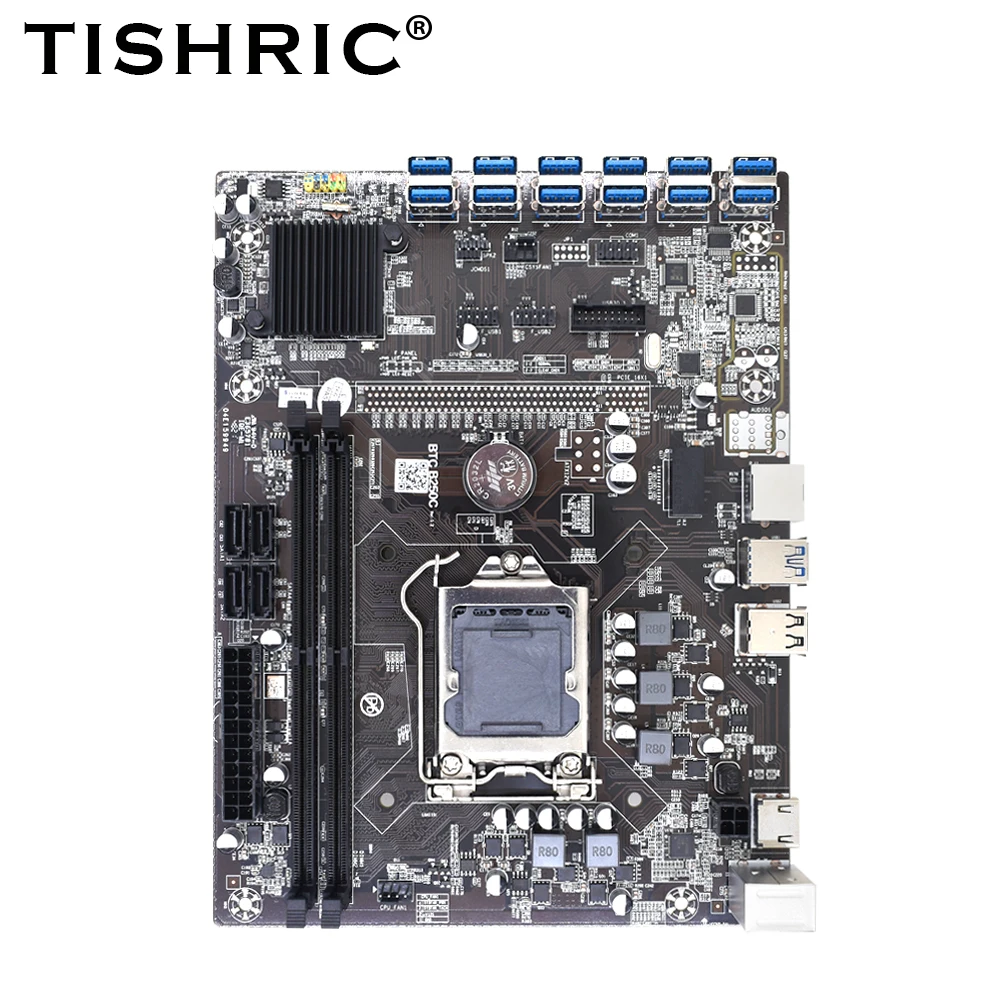 Материнская плата TISHRIC B250C для майнинга BTC 12 портов USB 3 0 PCIE 16X к слот графической