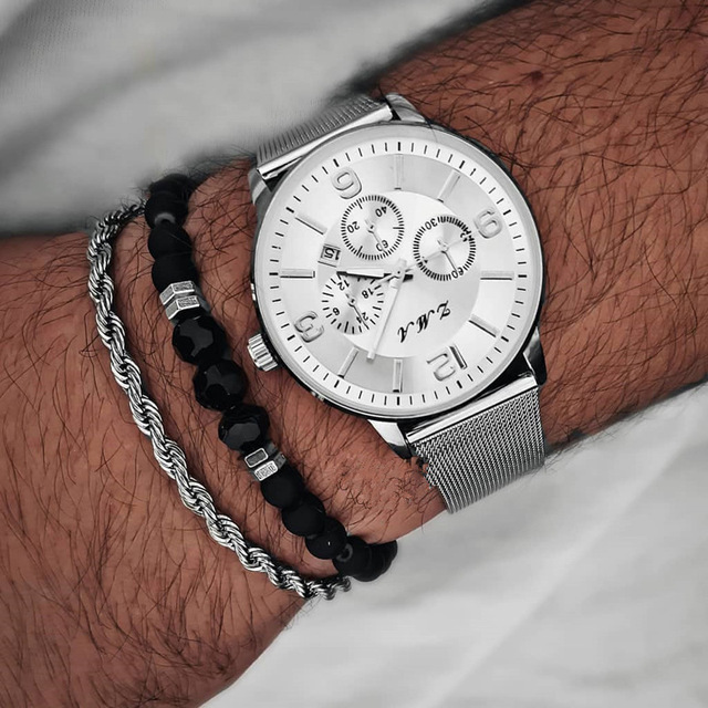 Crown Charm Bracelet Men 2021 New Fashion Stone Bead Chain Bracelet For Men Jewelry Gift