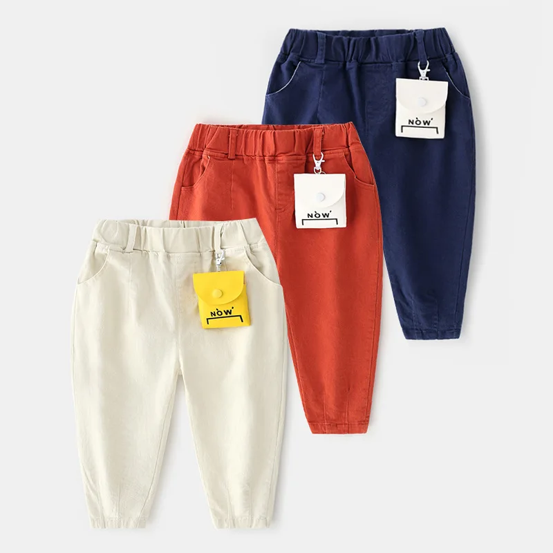 

Autumn BOY'S Pants Children New Style Casual Pants Small CHILDREN'S 2019 Childrenswear Baby Elasticity Bag Pants Korean-style Cr