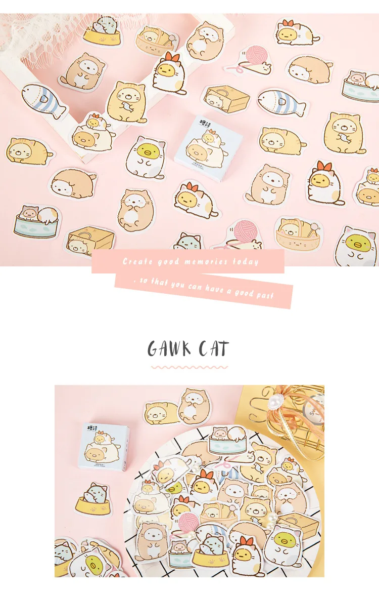 45 шт./кор. милый Кот стикер s Kawaii Канцелярские Стикеры s Мультфильм Декор Наклейка для детей DIY Скрапбукинг дневник принадлежности для альбома