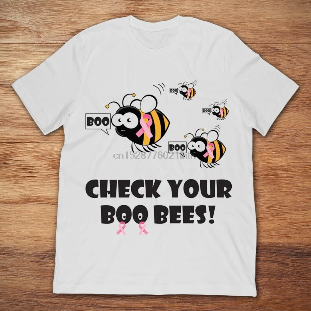 Brand Breast Cancer Check Your Boo Bees T-SHIRT Men Short Sleeve T-Shirt |
