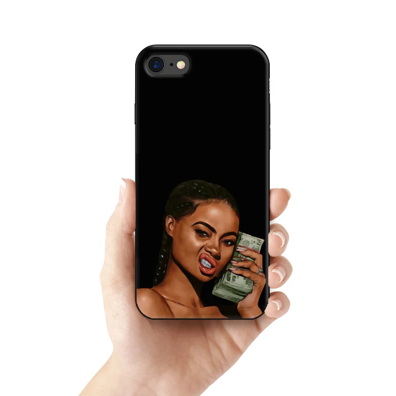 TPU Забавный Make Money Not Friends черный головной женский чехол для iPhone X XR XS Max 8 7 6s Plus 5c 5S se силиконовый чехол - Цвет: TPU