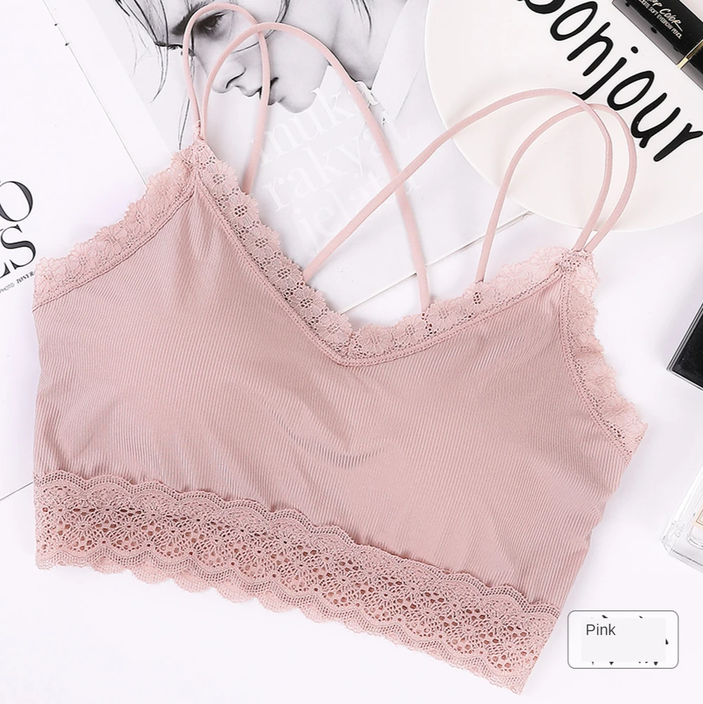 CHRLEISURE New Lace Breast Wrap Set Sross Straps Push Up Wireless Bra Comfortable breathable Underwear Panties For Women womens lingerie sets