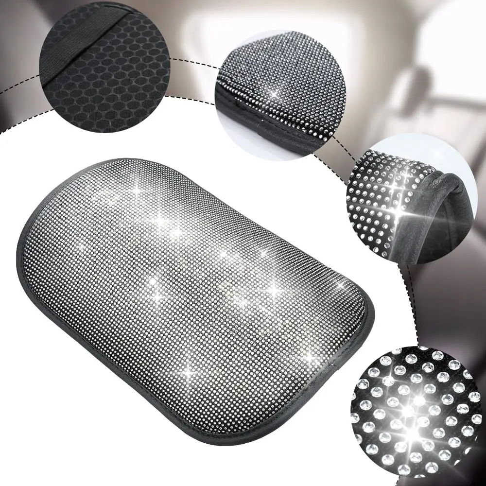 

Crystal Diamond Car Armrest Mat Interior Auto Armrest Storage Box Mats Universal Armrest Cushion Cover Pad Automobiles Protector