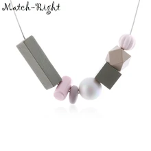 Подходящее женское ожерелье массивное ожерелье s& Кулоны геометрическое ожерелье из деревянных бусин для женщин ювелирные изделия MX016