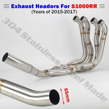 

S1000RR 2015 2016 2017 Slip-On motorcycle exhaust muffler headers front pipe 65mm diameter link pipe for BMW S1000RR 2015-2017