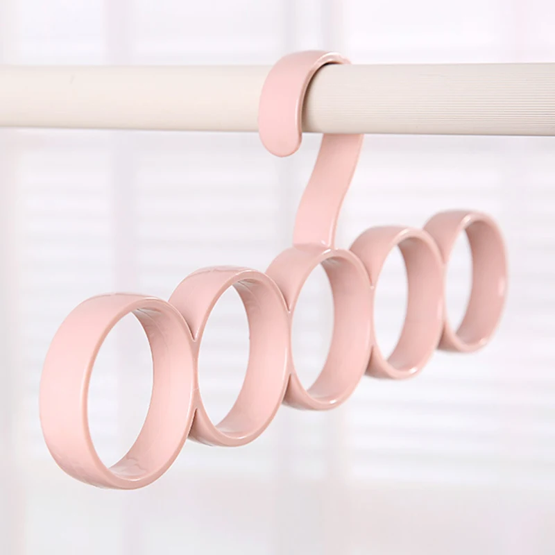 

5pcs/Set Scarf Hanger 5 Round Loops Holder Ties Belts Organizer Home Tools New