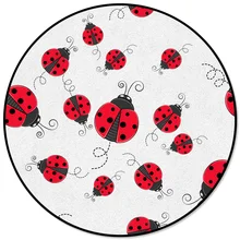 Круглый ковер, красный, божья коровка, кухонные коврики, для гостиной, индивидуальные, водонепроницаемые, пледы, коврики для ванной, спальни, банкета, офиса, детей