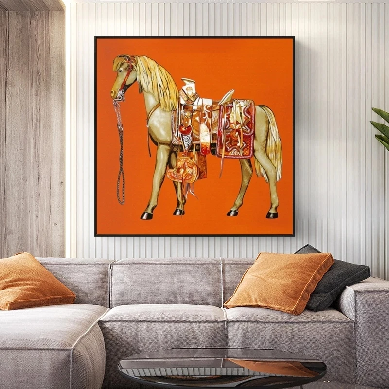 

Modern Luxurious Abstract Horse Canvas Paintings on The Wall Art Posters and Prints Animals Pictures for Living Room Decoration