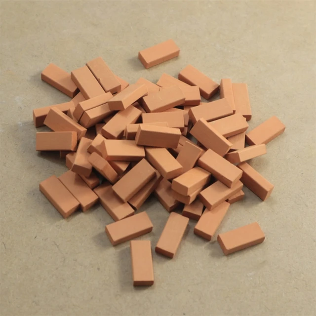 100pcs 1/16 Miniature Simulation Brick Diy Sand Table Diorama Landscape Scenery 3