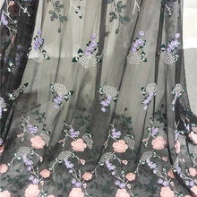 5 ярдов новая 3D Цветочная вышивка на сетке для модного Свадебного Шоу вечернее платье кружевная ткань DIY шитье для платья Шторы Декор