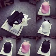 Модная женская бейсболка с бантом Snapback регулируемая хип хоп твердая шляпа лето