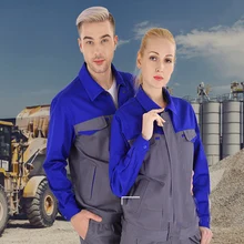 Комбинезоны размера плюс для мужчин и женщин, Осень-зима, Рабочая форма, мастерская, авторемонт, сварочные костюмы с длинным рукавом, контрастный цвет, S-5XL