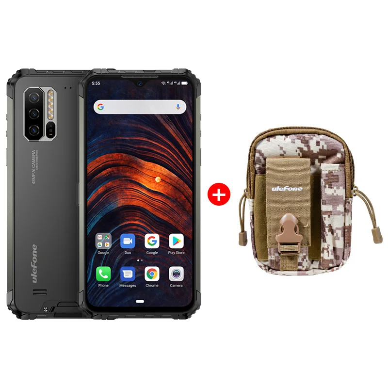 Ulefone Armor 7 IP68 прочный мобильный телефон Helio P90 Восьмиядерный 8 ГБ+ 128 ГБ Android 9,0 48MP 4G LTE камера глобальная версия смартфона - Цвет: Black Add Bag