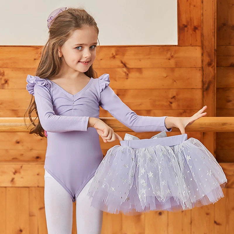 Filles Enfant Paillettes Ballet Justaucorps lyrique éloge Salle de Bal Maxi Dancewear Costume 