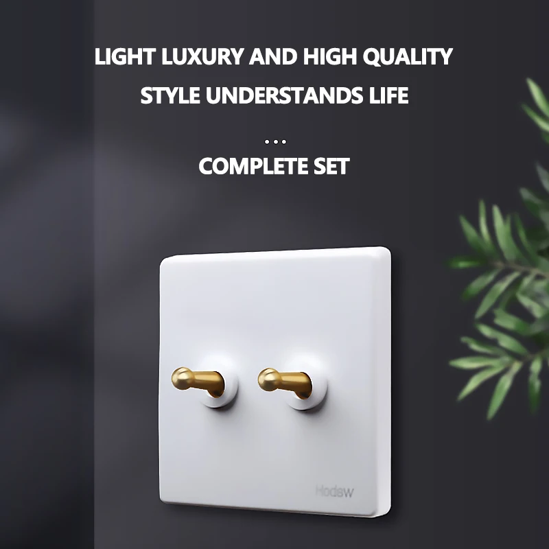 

Retro Toggle Switch Household Brass Lever Nordic Antique Switch Wall Power Switch Type 86 Hardware tools switch accessories