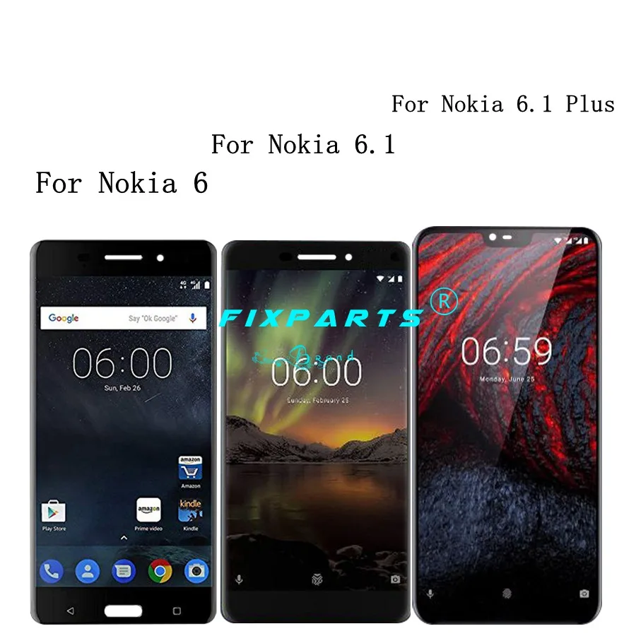 For Nokia 6 LCD Display Touch Screen Digitizer X6 TA-1054 TA-1050 TA-1045 For Nokia 6.1 Plus LCD Screen Replacement