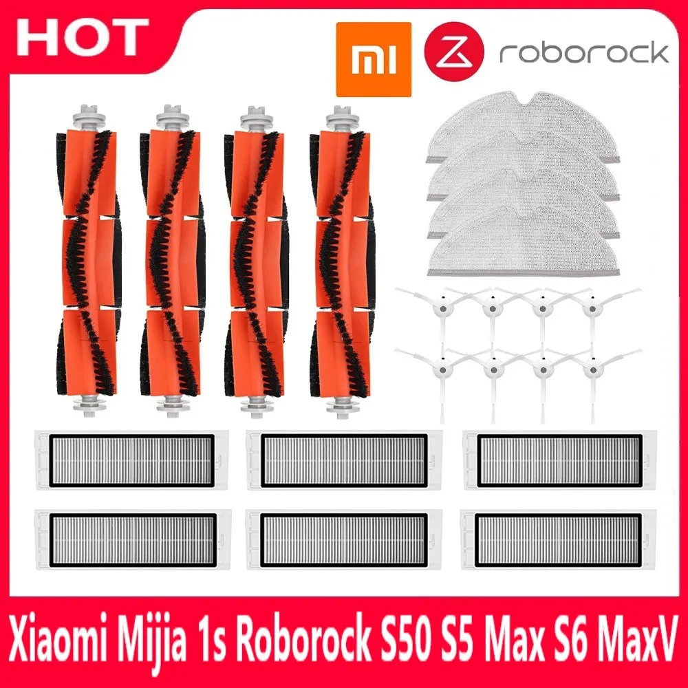 Xiaomi 1 1S Roborock S5 S6 MAX S6 Pure Accessories Vacuum Cleaner Parts Washable Mop Cloth HEPA Filter Main Brush Side Brush