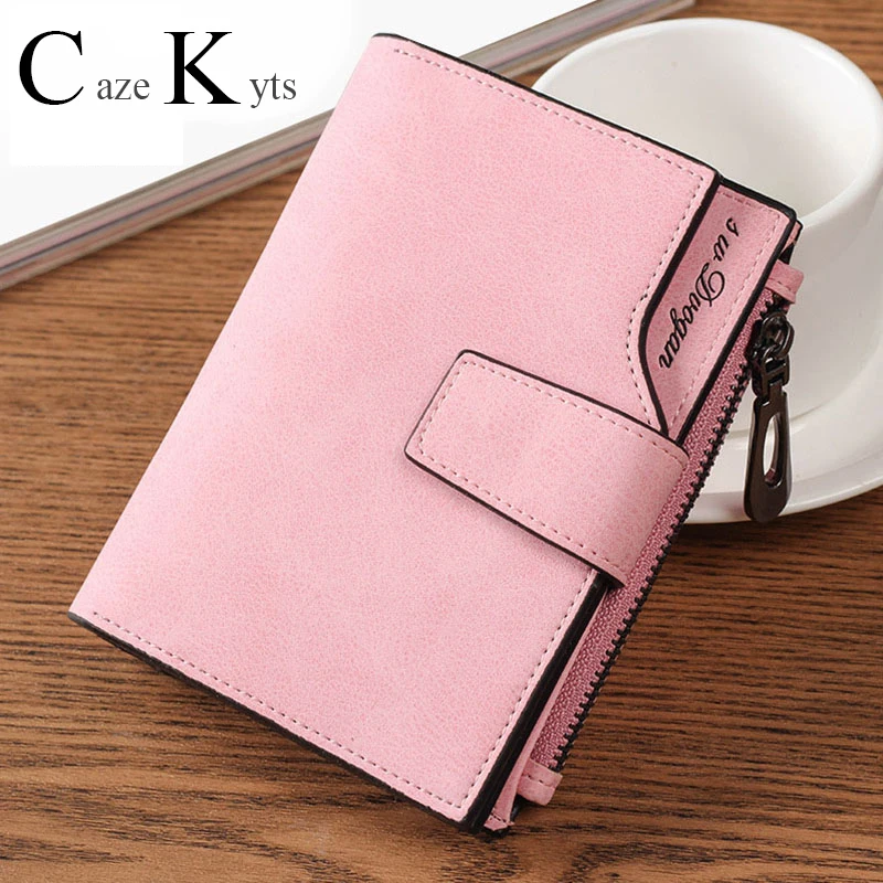 

New ladies short wallet female zipper buckle multi-function wallet fashion simple fresh large-capacity leather coin purse