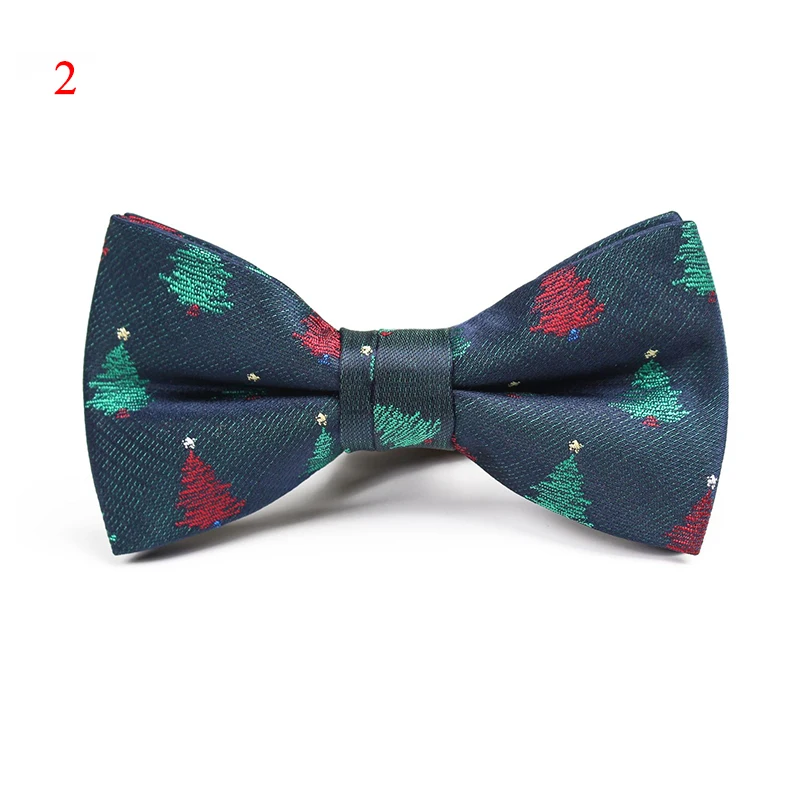 Детский галстук-бабочка, рождественские жаккардовые галстуки-бабочки, креативные модные милые вечерние галстуки на шею, полосатые галстуки с принтом 9*4,5 см - Цвет: 2
