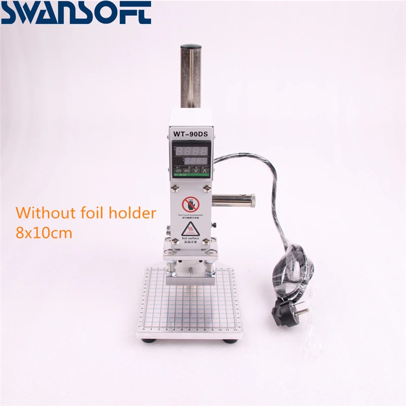 8x10cm no holder2 SWANSOFT WT-90DS машина для горячего тиснения ручной инструмент для тиснения карты дерево кожа принтер Горячая фольга цифровой штамповочный станок - Цвет: 8x10cm no holder2