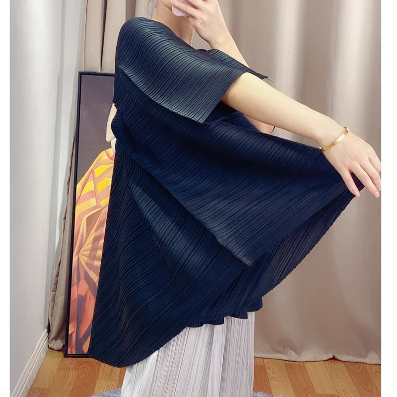 LANMREM 2020 summer asymmetrical pleated tops