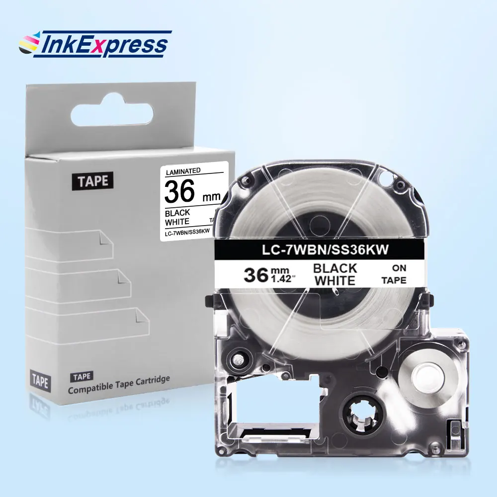 InkExpress 36 мм SS36KW лента для Epson запечатанных лент черный на белом фоне EpsonLW-900P LW-1000P