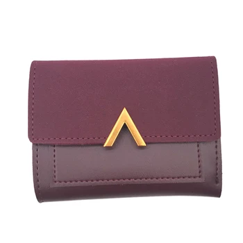 

Matte Leather Small Women Wallet Mini Womens Wallets And Purses Short Female Coin Purse Credit Card Holder Wine Red