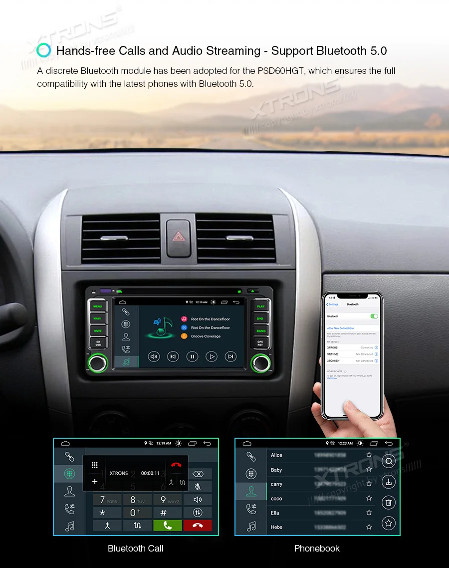 XTRONS 6," ОС Android автомобильный DVD плеер gps радиостанция DAB для Toyota RAV4 VIos Hilux Terios Avanza фортунер Прадо 4runner RunX 2006