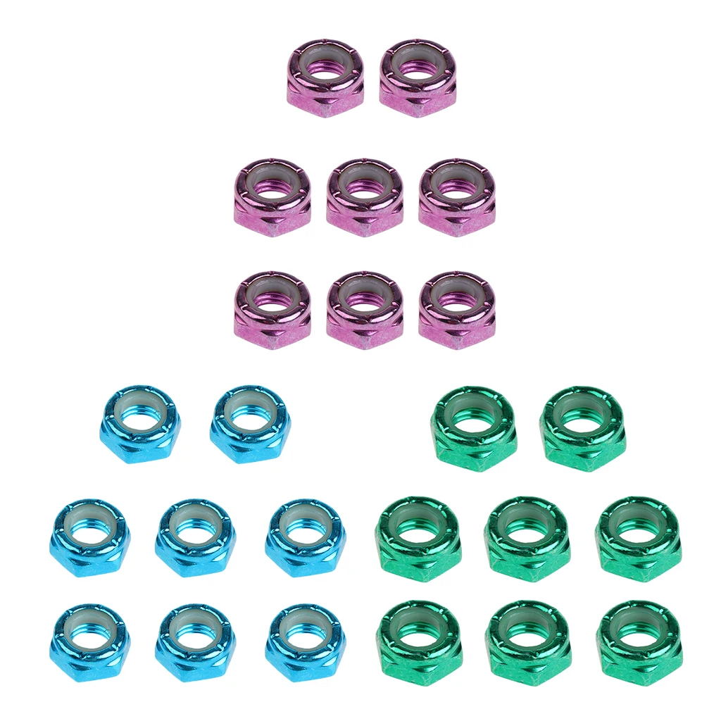 24Pcs Skateboard Truck Wheel Axle Screw Nuts Longboard Accessories