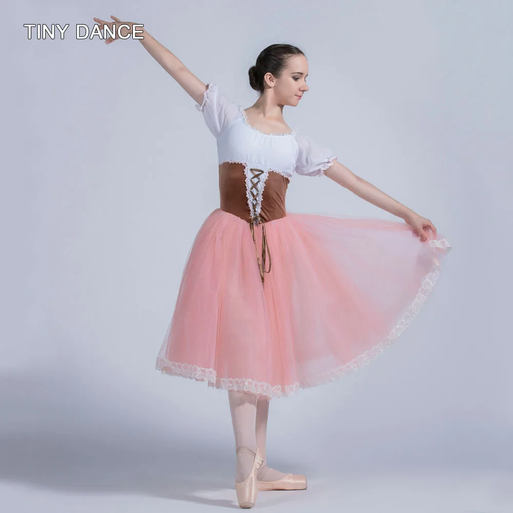 Новое поступление для взрослых девочек балерина костюм для танцев с коротким рукавом балетное платье-пачка 20004