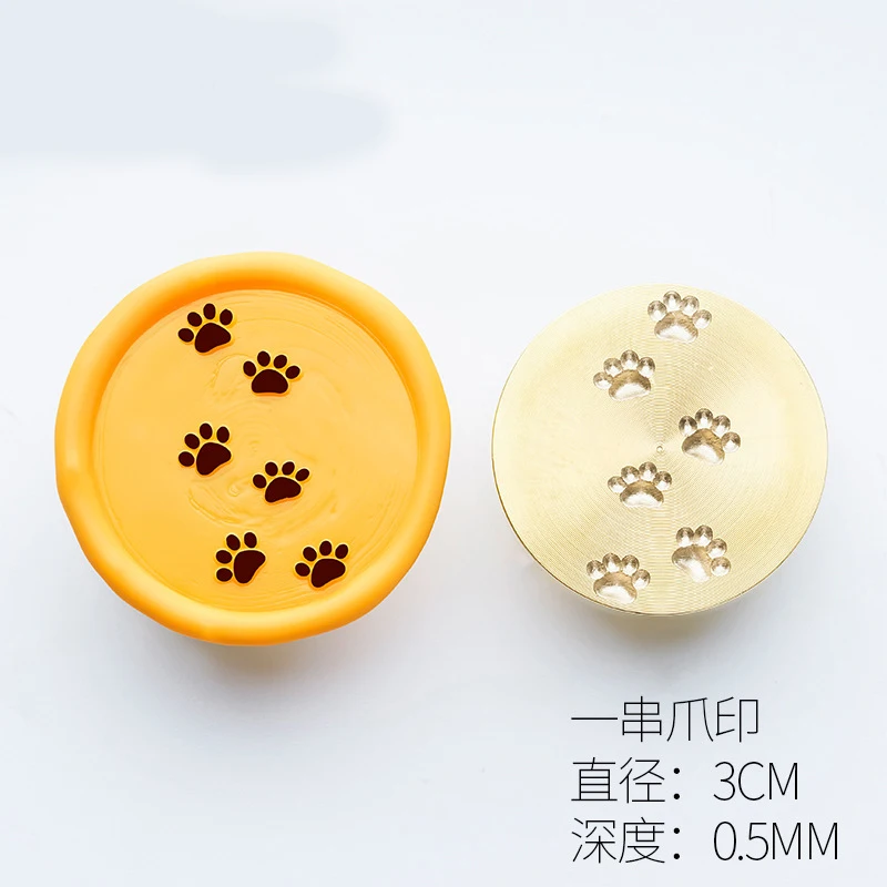 25/30MM Cat Cat Paw Wax Seal Stamp Retro Sealing Stamp Head For Scrapbooking Cards Envelopes Wedding Invitations Gift Packaging