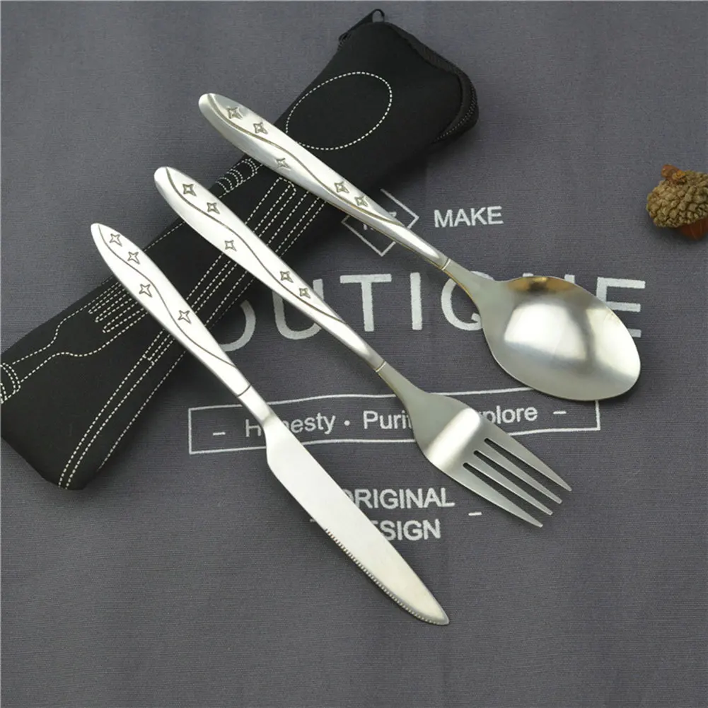 

Hot Cooking Reusable Travel Utensils with Case Fork Spoon Set with Knives Office Camping Accessories PLD