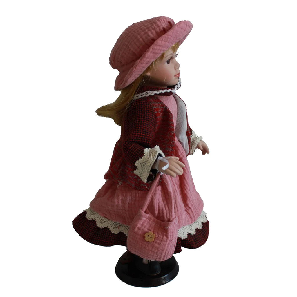 

16inch Vintage Porcelain Doll in Costumes, Creative Valentin Gift for Girlfriend, Dollhouse People Display Decor Collection