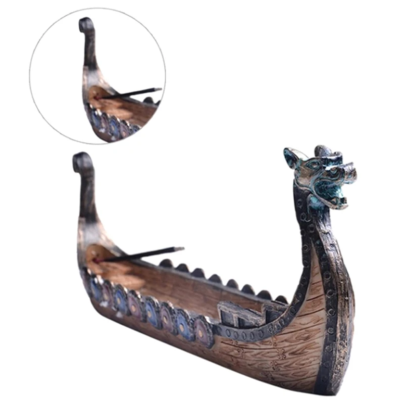 Incense Burner Ornament Crafts Miniature Ornament Resin Ornaments Lucky Cat Statue Celtic Knot Charms Resin Crafts 1PC Retro Incense Burners Traditional Design Dragon Boat Incense Stick Holder Burner Hand Carved Carving Censer Ornaments